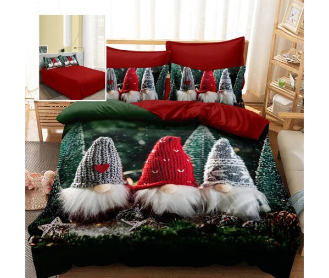 Lenjerie pat finet 3d 6 piese craciun f-xmas88 Lenjerie pat finet 3d 6 piese craciun f-xmas88